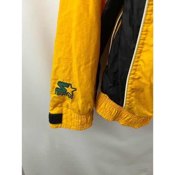 Starter Vintage NFL Pro Line Green Bay Packers Yellow Pullover Jacket Medium 90s - Picture 9 of 11